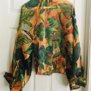 CQ YELLOW PRINT BALLOON SLEEVE TOP